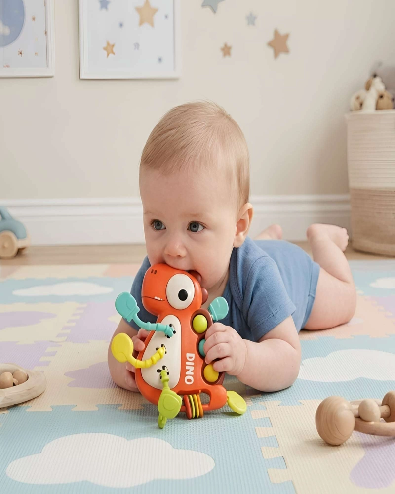 MORDEDOR DIDACTICO DINOSAURIO PARA BEBE S CON TEXTURAS - 6