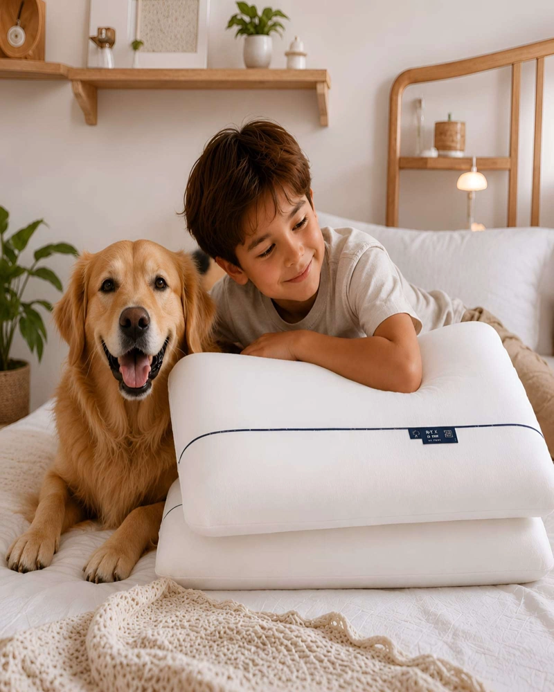 SET 2 ALMOHADAS VISCOELASTICAS ERGONOMICAS - 40X70 CM - SOPORTE CERVICAL - 4