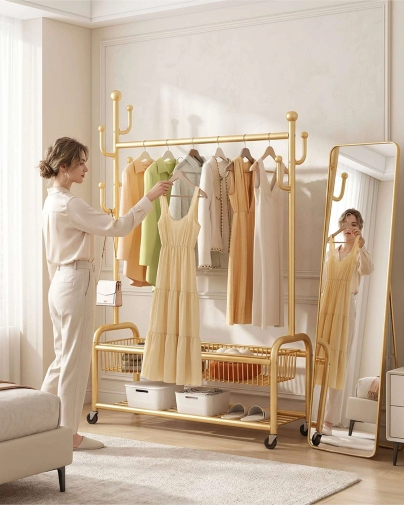 PERCHERO ORGANIZADOR DE ROPA CON RUEDAS MODELO CACTUS - 2