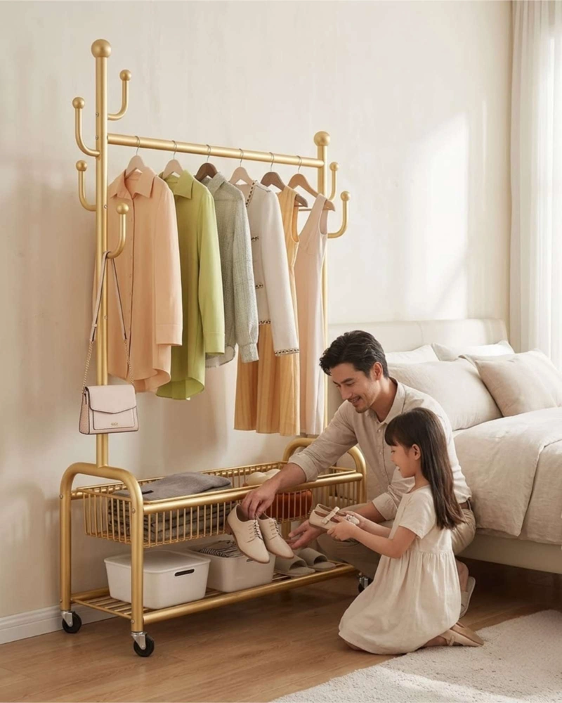 PERCHERO ORGANIZADOR DE ROPA CON RUEDAS MODELO CACTUS - 5