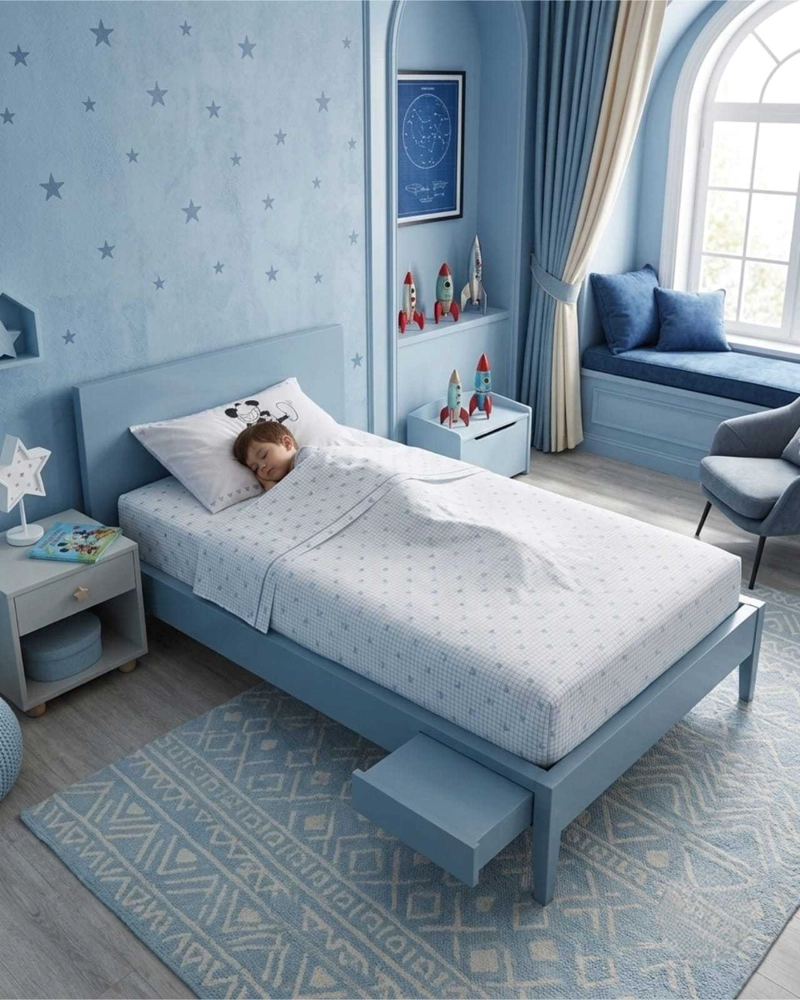 SET DE DORMITORIO INFANTIL 1.5 PLAZAS: PLUMON Y SABANAS - 1