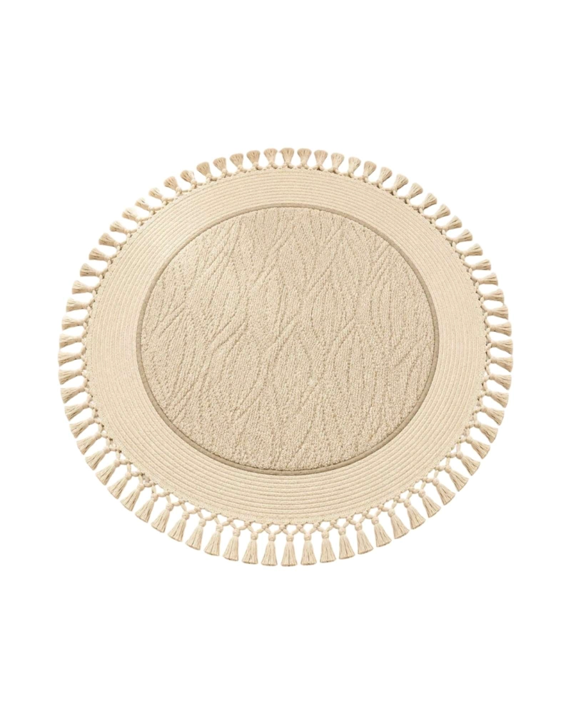 ALFOMBRA REDONDA DE SISAL CON FLECOS 80 CM - 6