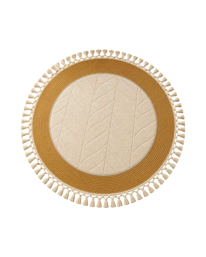 ALFOMBRA REDONDA DE SISAL CON FLECOS 80 CM - 6