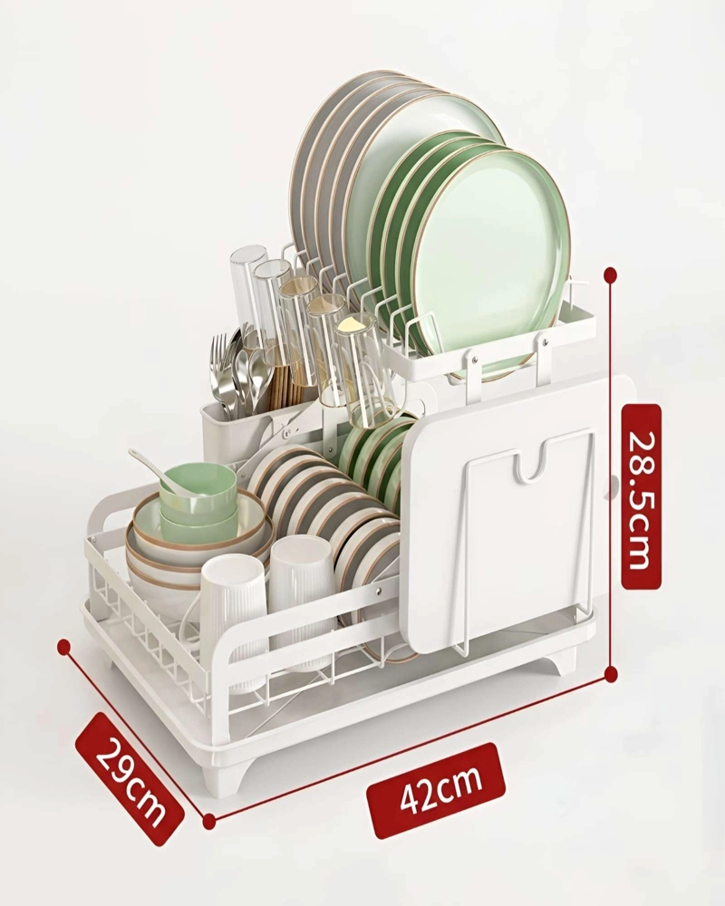 ESCURRIDOR DE PLATOS DE 2 NIVELES ORGANIZACION INTELIGENTE PARA TU COCINA - 6