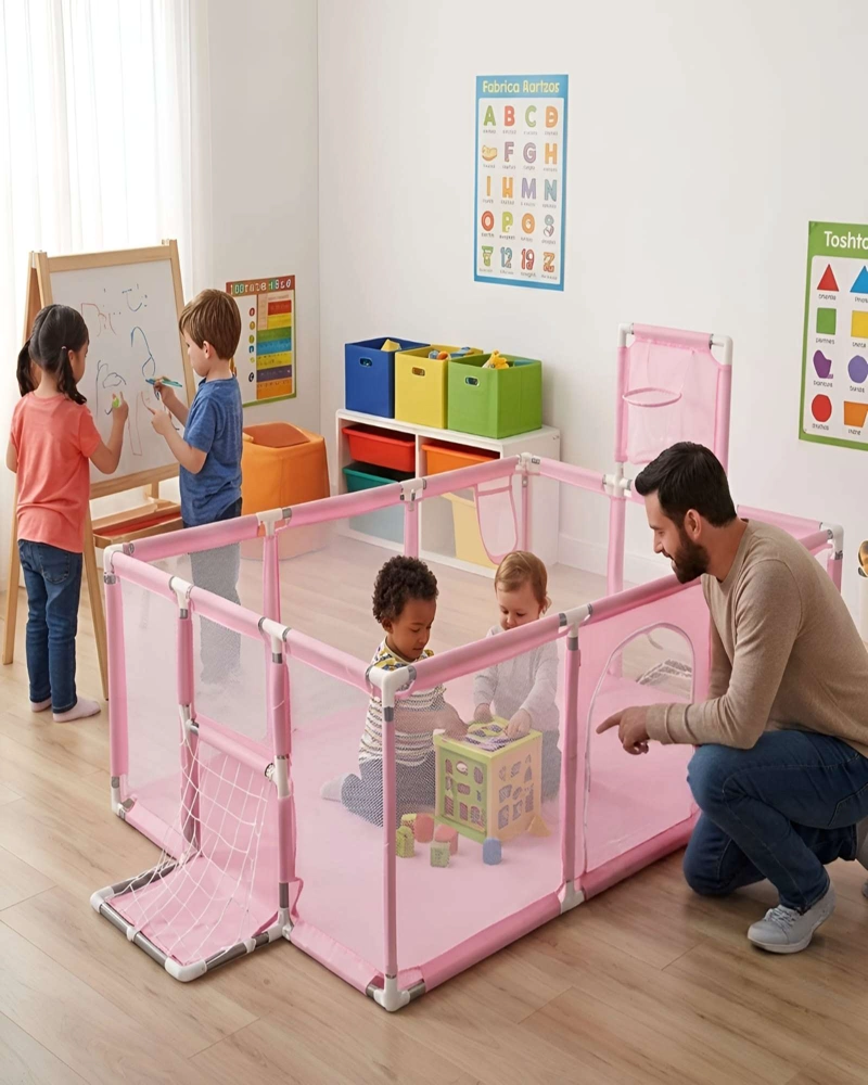 CORRAL INFANTIL 3 EN 1: PARQUE DE JUEGOS, CANCHA Y PISCINA DE PELOTAS - 3