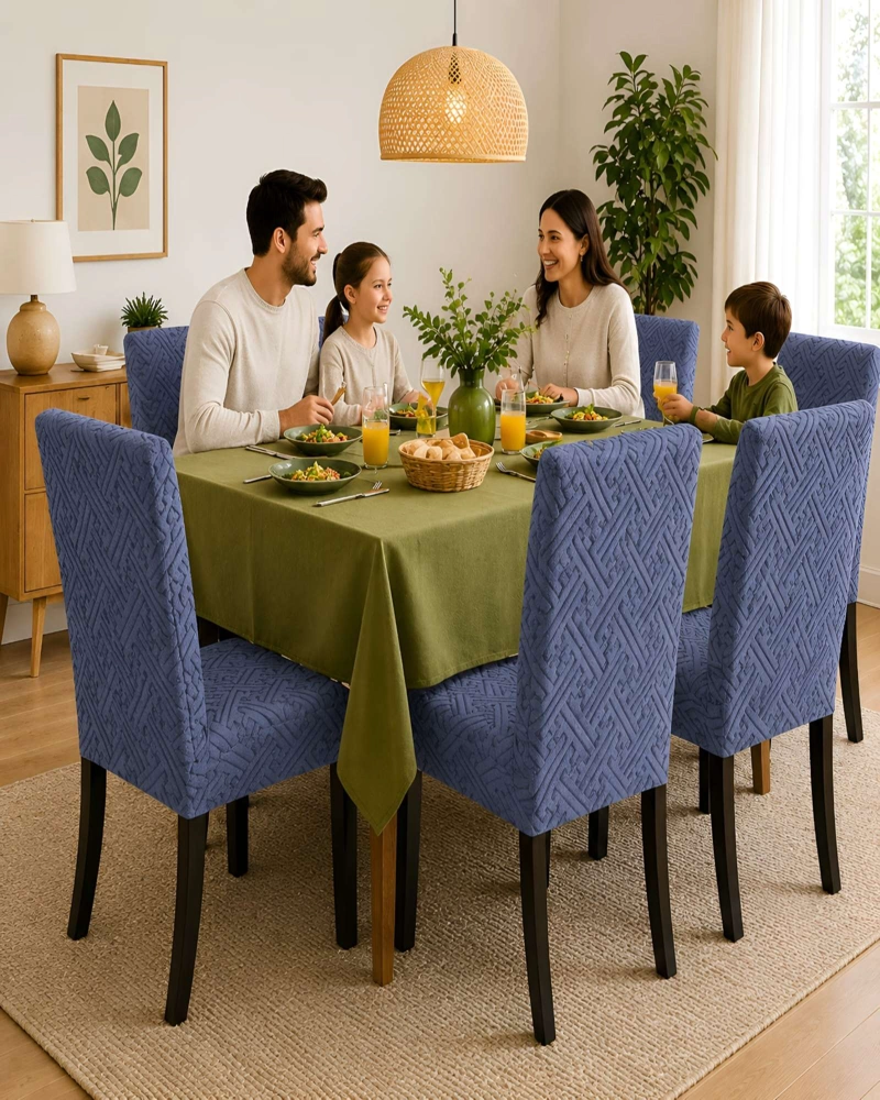 JUEGO DE 6 FUNDAS PARA SILLAS DE COMEDOR AJUSTABLES TEXTURIZADAS - 3