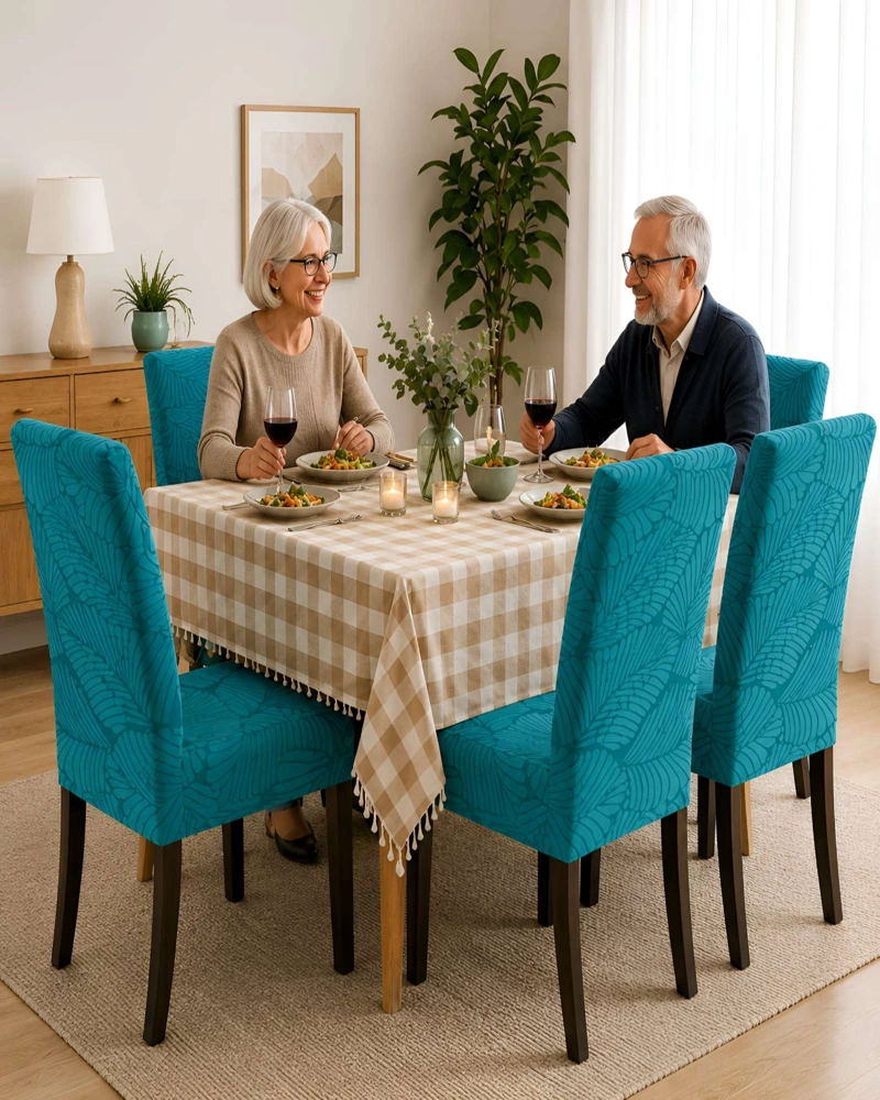 JUEGO DE 6 FUNDAS PARA SILLAS DE COMEDOR AJUSTABLES TEXTURIZADAS - 3