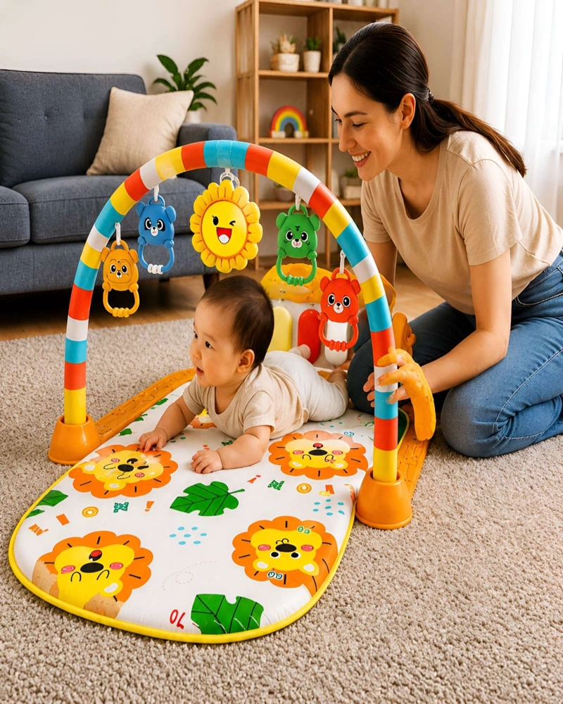 GIMNASIO DE ESTIMULACION TEMPRANA CON PIANO MUSICAL PARA BEBE S - 1