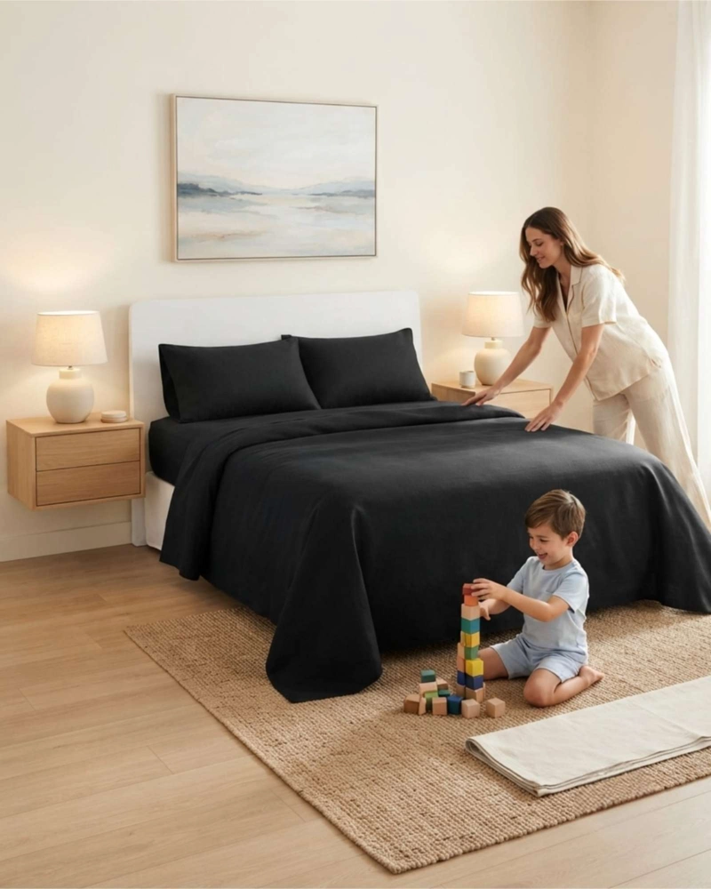 JUEGO DE SABANAS ESTILO DE REVISTA PARA DORMITORIO 2 PLAZAS - 1