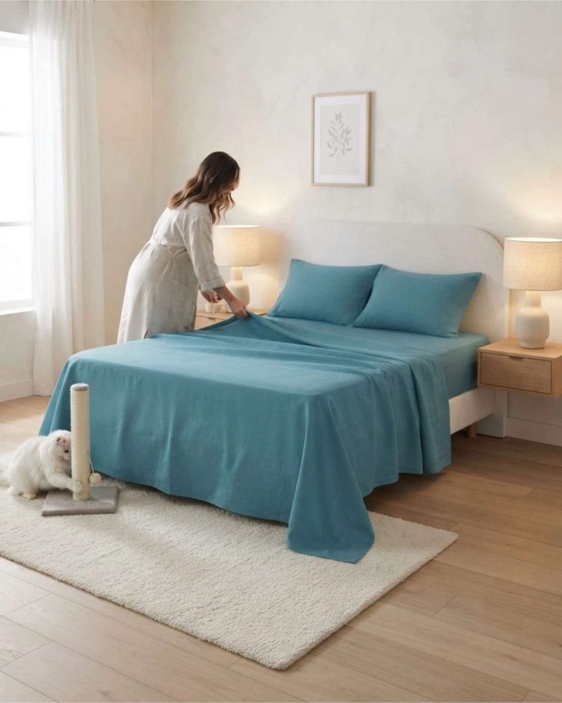 JUEGO DE SABANAS ESTILO DE REVISTA PARA DORMITORIO 2 PLAZAS - 2