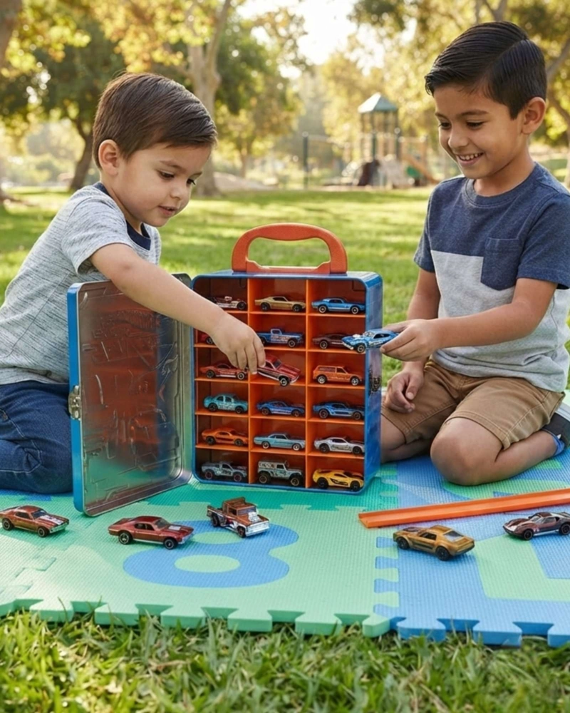 MALETA METALICA PORTA AUTOS HOT WHEELS CAJA COLECCIONABLE - 3