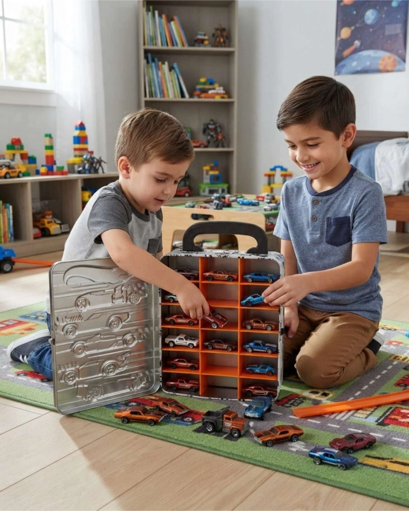 MALETA METALICA PORTA AUTOS HOT WHEELS CAJA COLECCIONABLE - 3