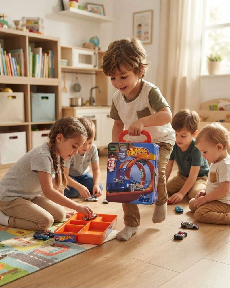MALETA METALICA PORTA AUTOS HOT WHEELS CAJA COLECCIONABLE - 1