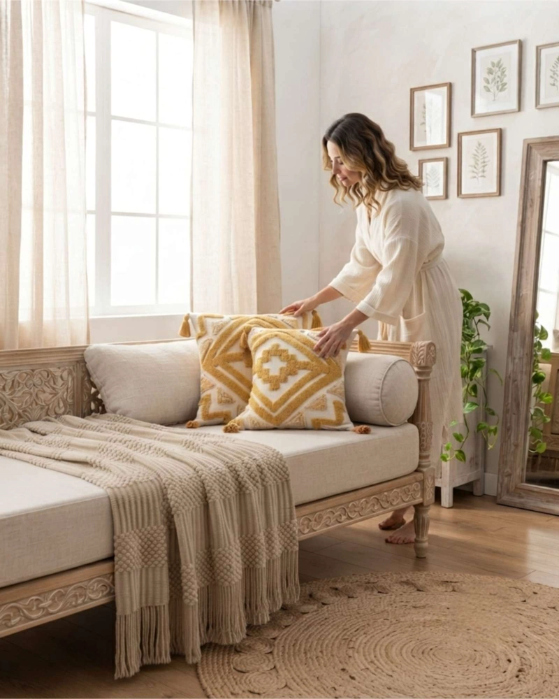 PACK 4 FUNDAS DE COJIN DECORATIVAS BOHO JACQUARD 45X52 - 3