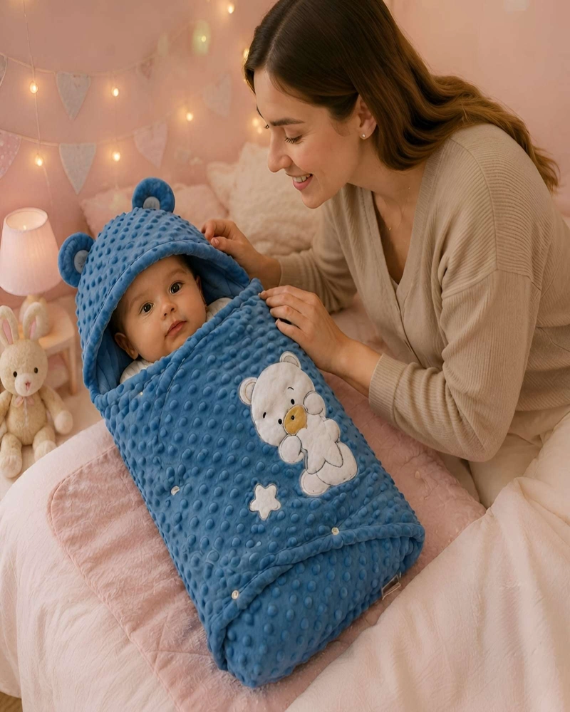 SACO PARA BEBE DISEÑO DE OSITO TIPO SOBRE 0-3 MESES - 5