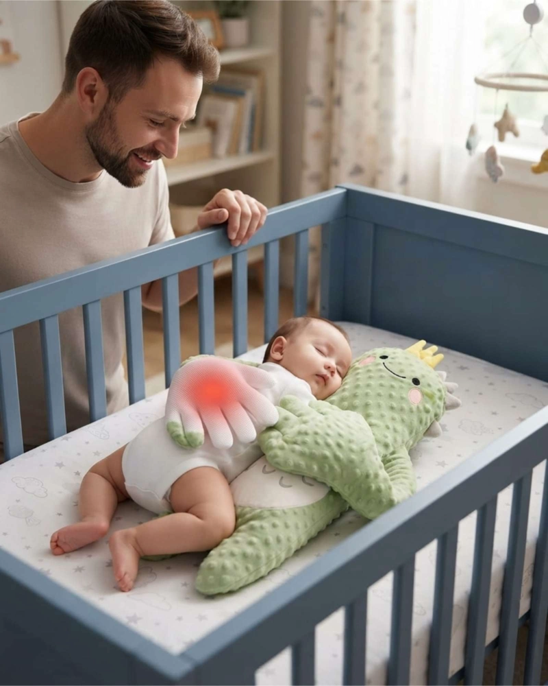 PELUCHE DINOSAURIO DE APEGO PARA BEBES CON VIBRACION - 3