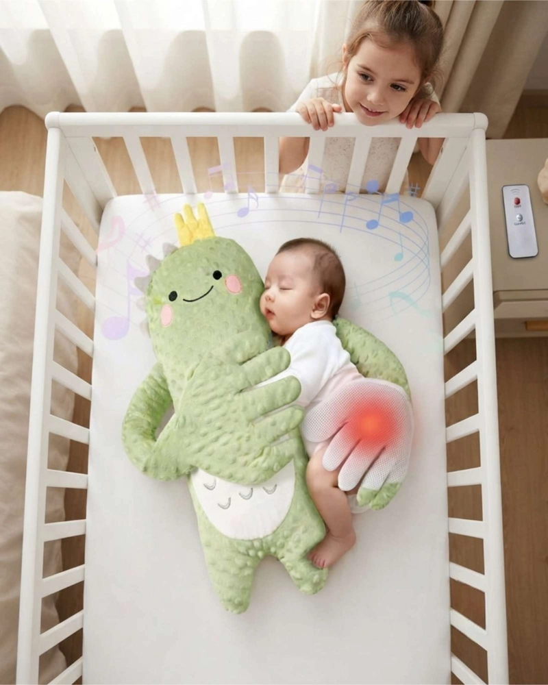 PELUCHE DINOSAURIO DE APEGO PARA BEBES CON VIBRACION - 4