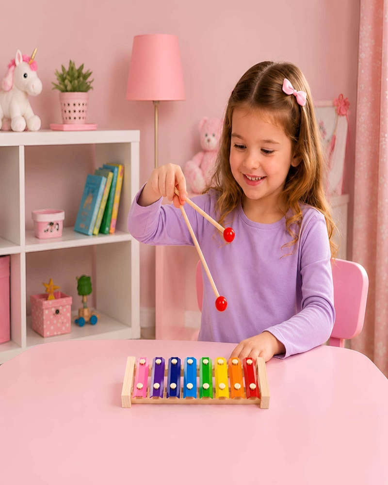 JUGUETE MUSICAL XILOFONO DE MADERA INFANTIL EDUCATIVO PARA NIÑOS Y BEBE S - 2