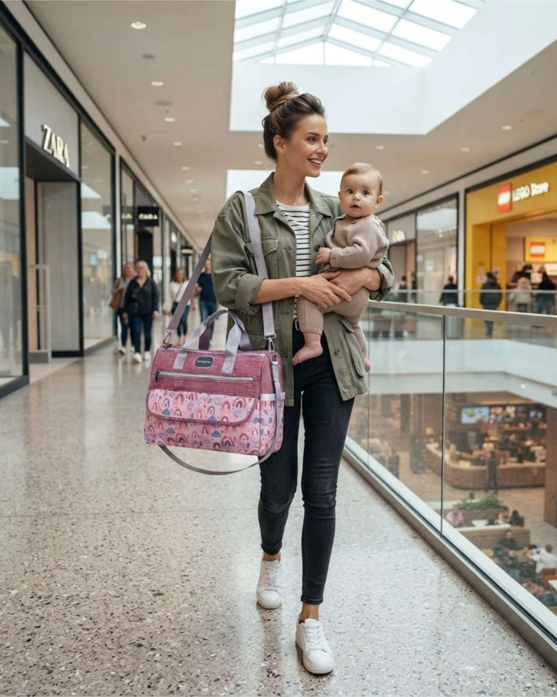 BOLSO PAÑALERA MATERNAL PARA BEBE  CON MUDADOR PORTATIL - 2