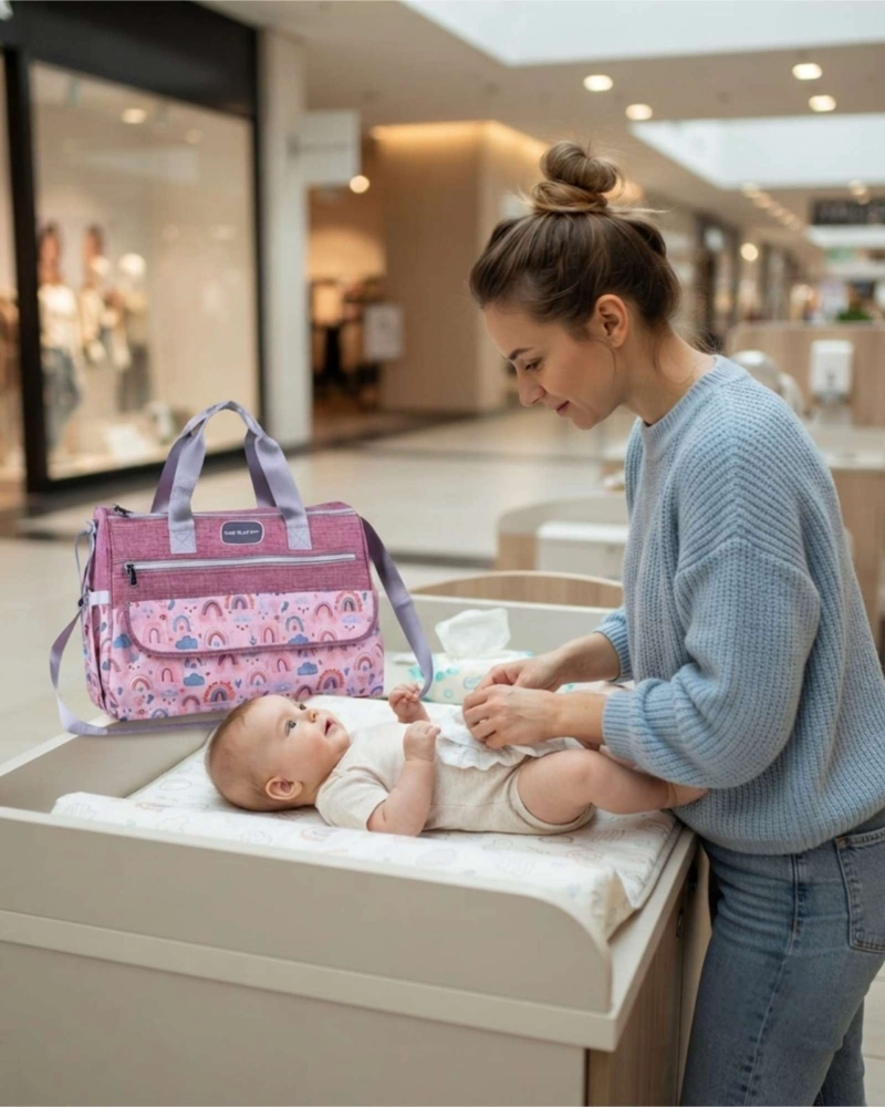BOLSO PAÑALERA MATERNAL PARA BEBE  CON MUDADOR PORTATIL - 4