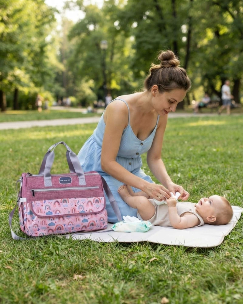 BOLSO PAÑALERA MATERNAL PARA BEBE  CON MUDADOR PORTATIL - 5