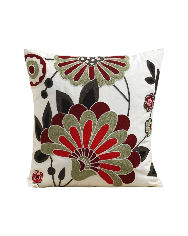 SET DE 4 FUNDAS PARA COJIN 45CM X 45CM CON DISEÑO BORDADO - 6