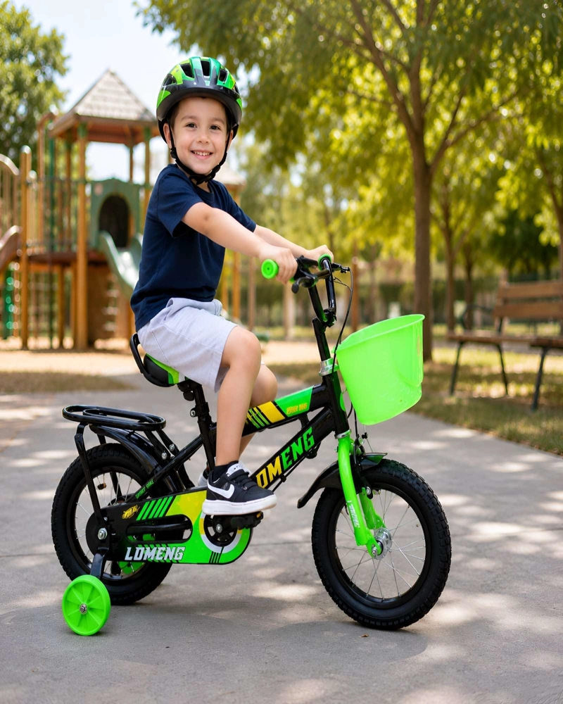 BICICLETA INFANTIL ARO 14 CON RUEDAS DE ENTRENAMIENTO Y CANASTO - 1