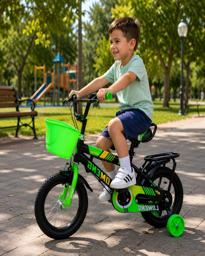 BICICLETA INFANTIL ARO 14 CON RUEDAS DE ENTRENAMIENTO Y CANASTO - 6