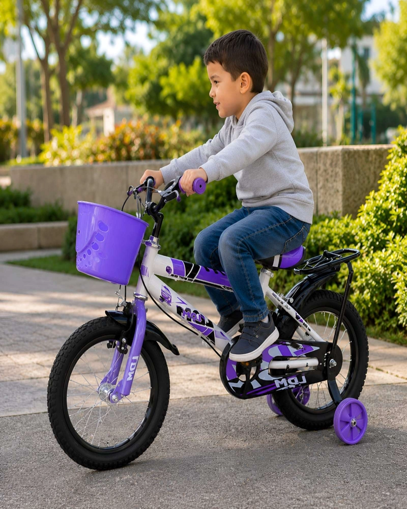 BICICLETA INFANTIL ARO 14 CON RUEDAS DE ENTRENAMIENTO Y CANASTO - 1