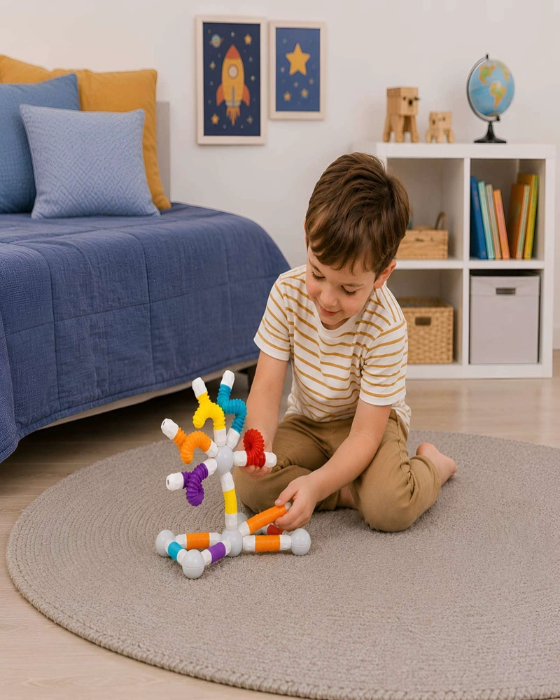 KIT DE BLOQUES MAGNE TICOS TUBULARES ARTICULADOS PARA NIÑOS - 4