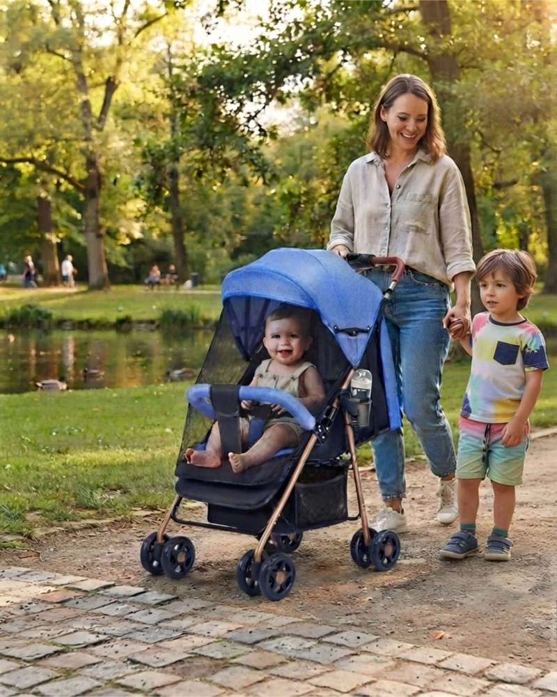 COCHE PARA BEBE ERGONOMICO CON CESTA DE ALMACENAMIENTO - 4