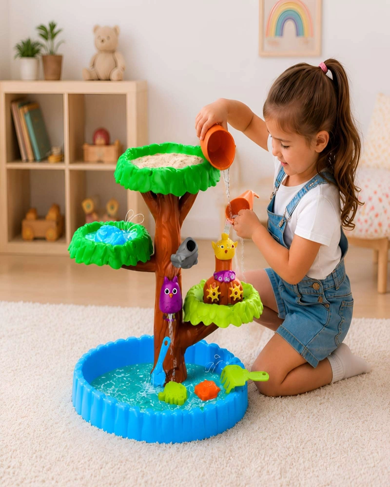 MESA SENSORIAL DE ARENA Y AGUA INFANTIL DISEÑO ARBOL - 4