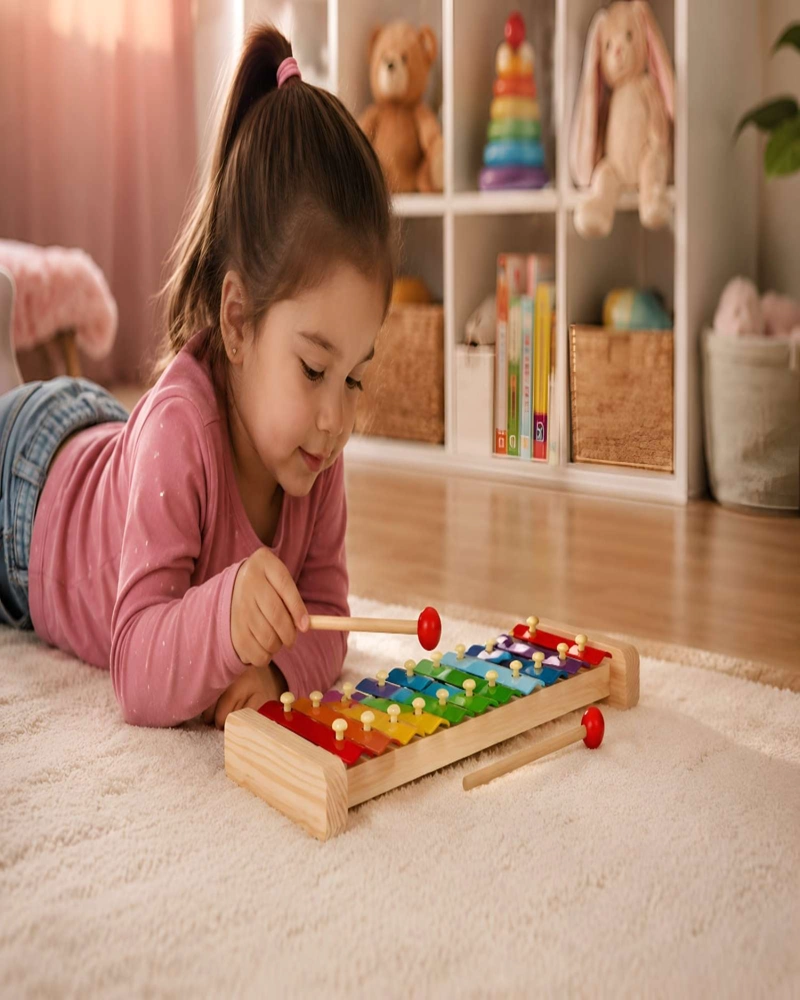 JUGUETE DIDACTICO XILOFONO DE MADERA 8 NOTAS PARA NIÑOS - 4