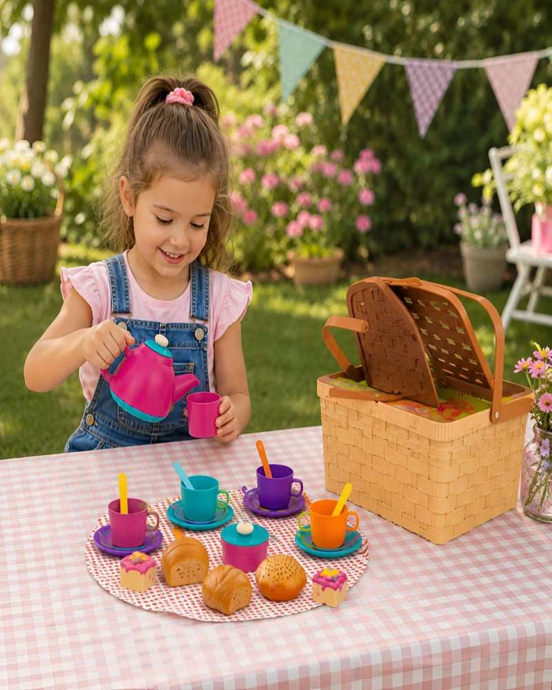 SET JUEGO DE TE Y PICNIC INFANTIL CON CANASTO 23 PIEZAS - 2