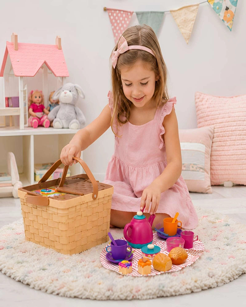 SET JUEGO DE TE Y PICNIC INFANTIL CON CANASTO 23 PIEZAS - 4