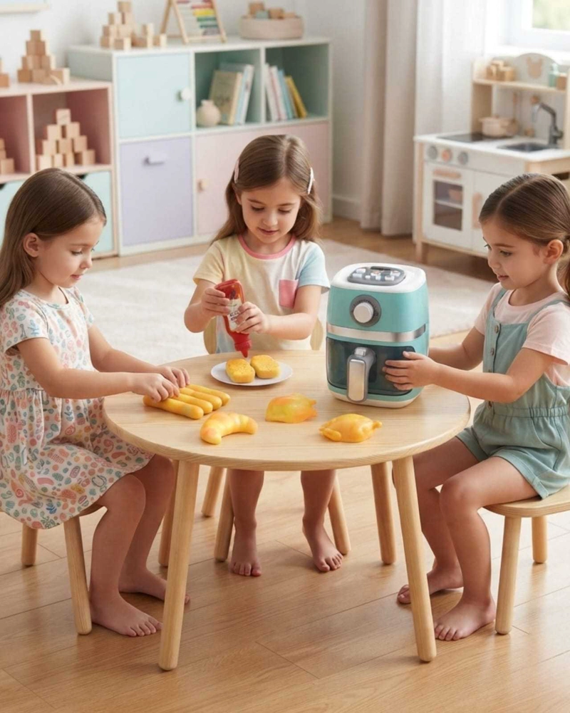 SET FREIDORA DE AIRE Y COMIDA DE JUGUETE CON ACCESORIOS - 1