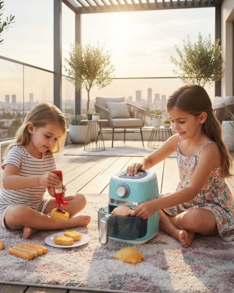 SET FREIDORA DE AIRE Y COMIDA DE JUGUETE CON ACCESORIOS - 3