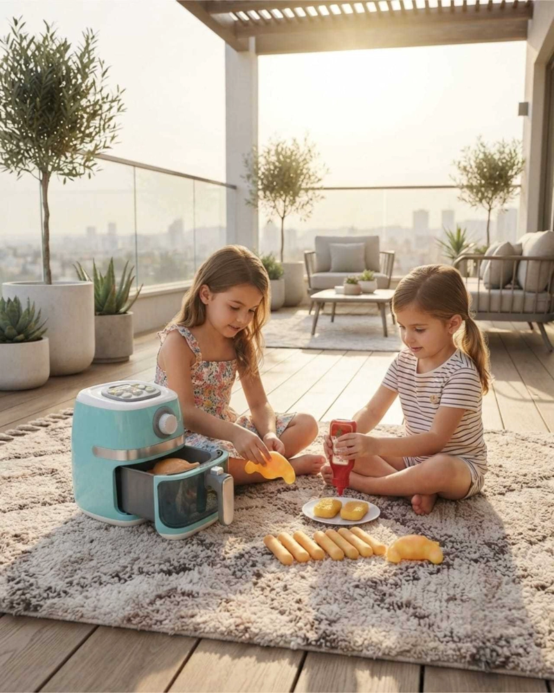 SET FREIDORA DE AIRE Y COMIDA DE JUGUETE CON ACCESORIOS - 4