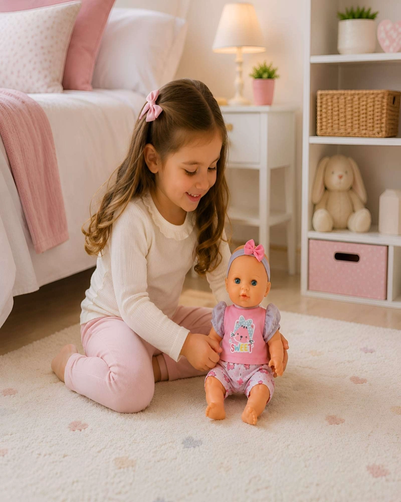 MUÑECA BEBE  DE JUGUETE PARA NIÑOS: SET DE CUIDADO Y JUEGO INFANTIL - 5