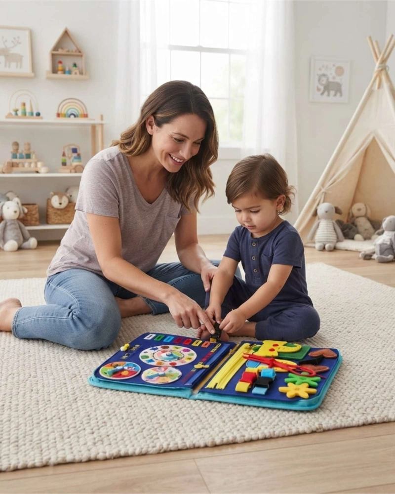 JUGUETE EDUCATIVO LIBRO SENSORIAL DIDACTICO TIPO MALETIN - 1
