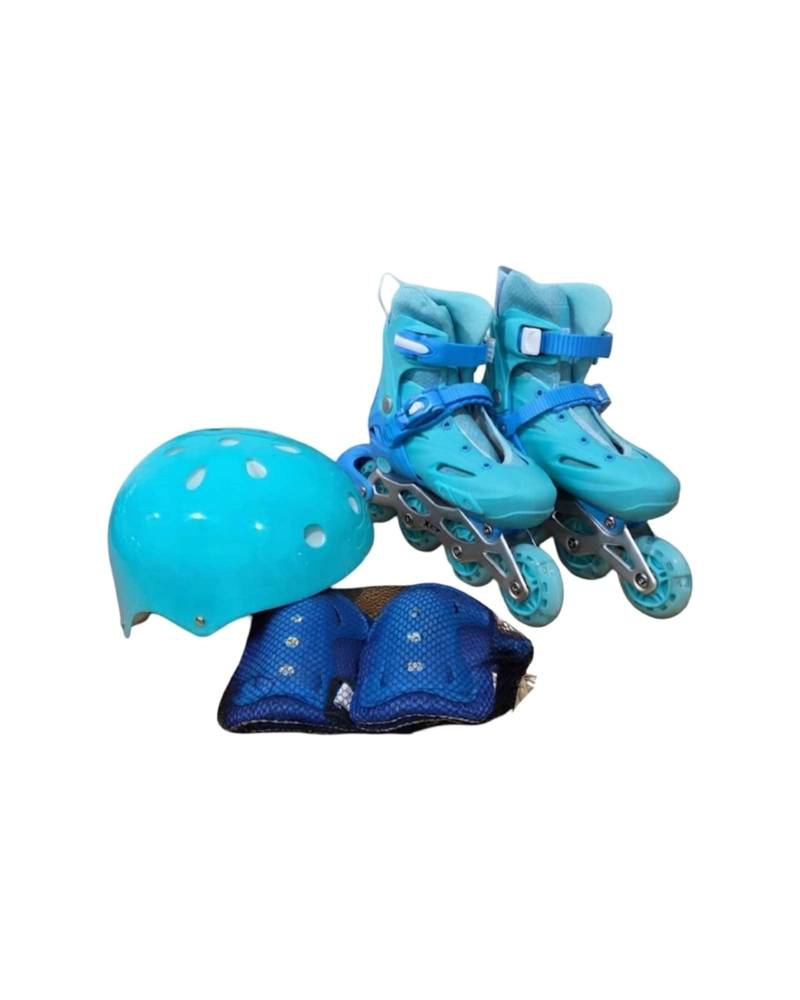 PATINES ROLLERS AJUSTABLES TALLA M CON LUCES LED Y KIT DE PROTECCION INFANTIL - 6