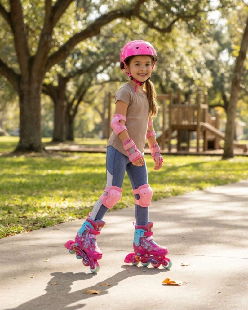 SET DE PATINES ROLLER CON LUCES EN RUEDAS MAS KIT DE SEGURIDAD TALLA M - 2