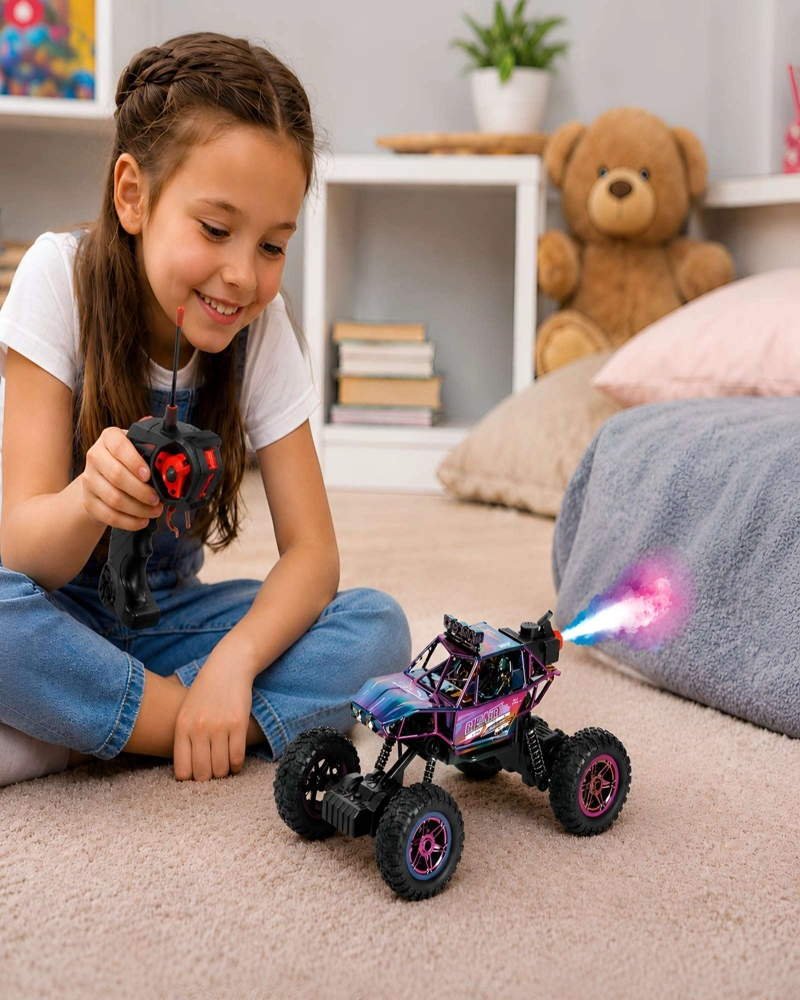 AUTO RC TODO TERRENO ESCALA 1:16 CON LUCES LED Y SISTEMA DE SPRAY HUMO - 5