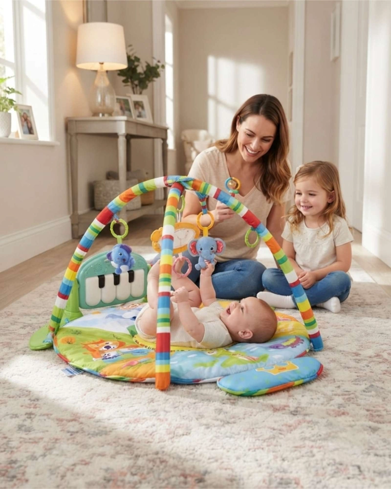 GIMNASIO INFANTIL MULTISENSORIAL CON DOBLE ARCO DE JUEGOS - 1