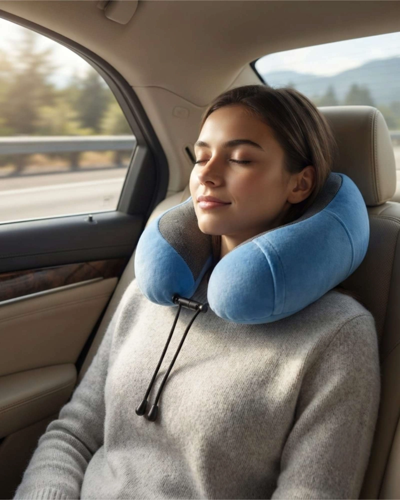 COJIN CERVICAL DE VIAJE ERGONOMICO EN FORMA DE U CON SOPORTE 360° - 2