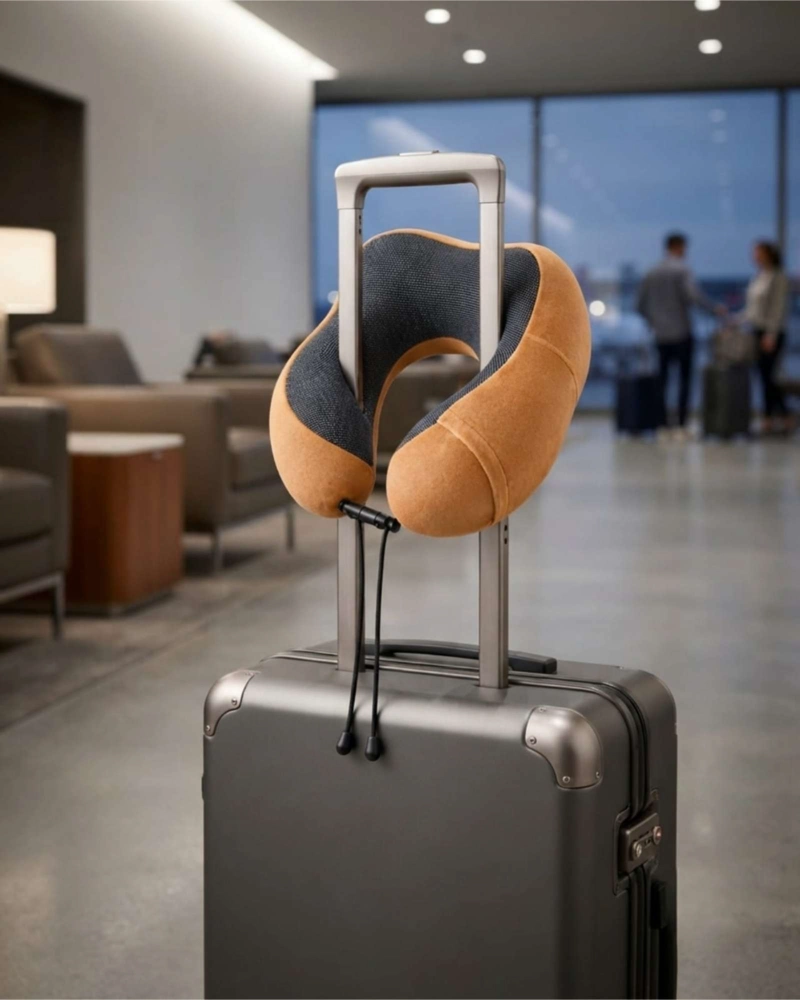 COJIN CERVICAL DE VIAJE ERGONOMICO EN FORMA DE U CON SOPORTE 360° - 2