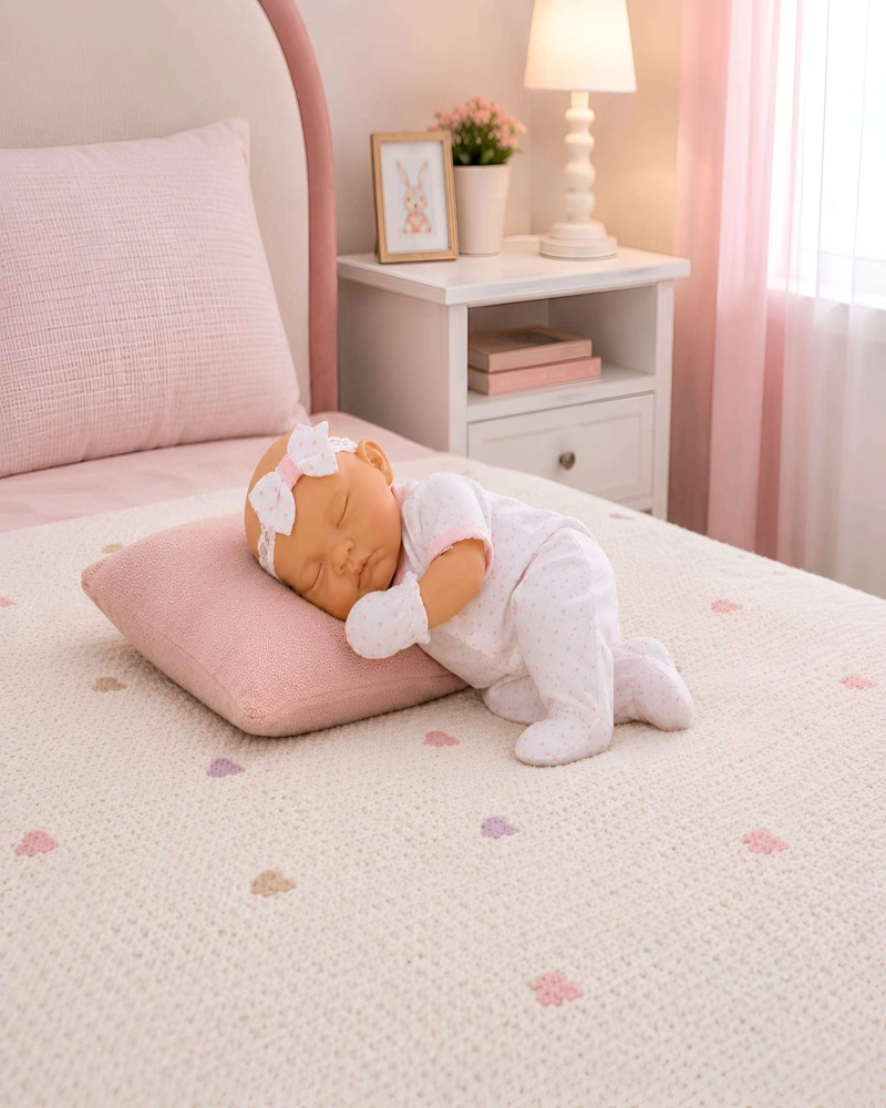 MUÑECA BEBE  REBORN DURMIENTE CON ROPA Y ACCESORIOS 45 CM - 2