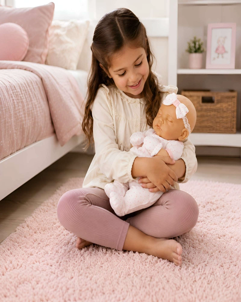 MUÑECA BEBE  REBORN DURMIENTE CON ROPA Y ACCESORIOS 45 CM - 3