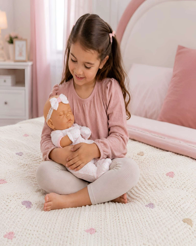 MUÑECA BEBE  REBORN DURMIENTE CON ROPA Y ACCESORIOS 45 CM - 5