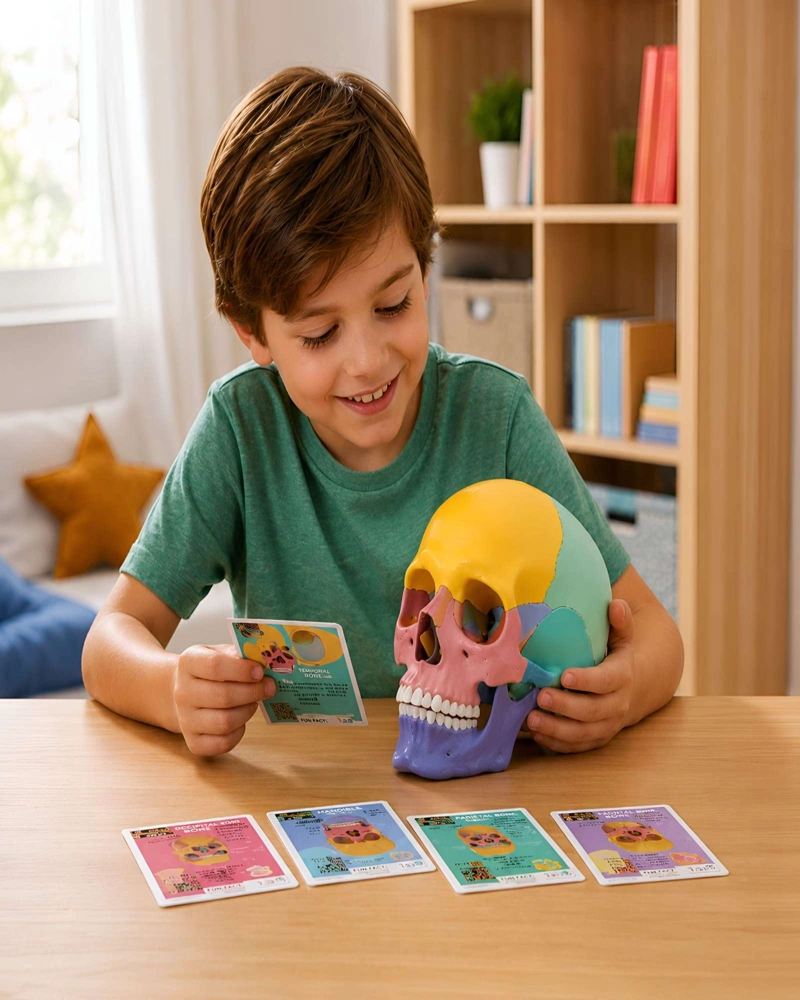 SET DE CIENCIA INFANTIL CRANEO HUMANO DIDACTICO CON TARJETAS EDUCATIVAS - 1